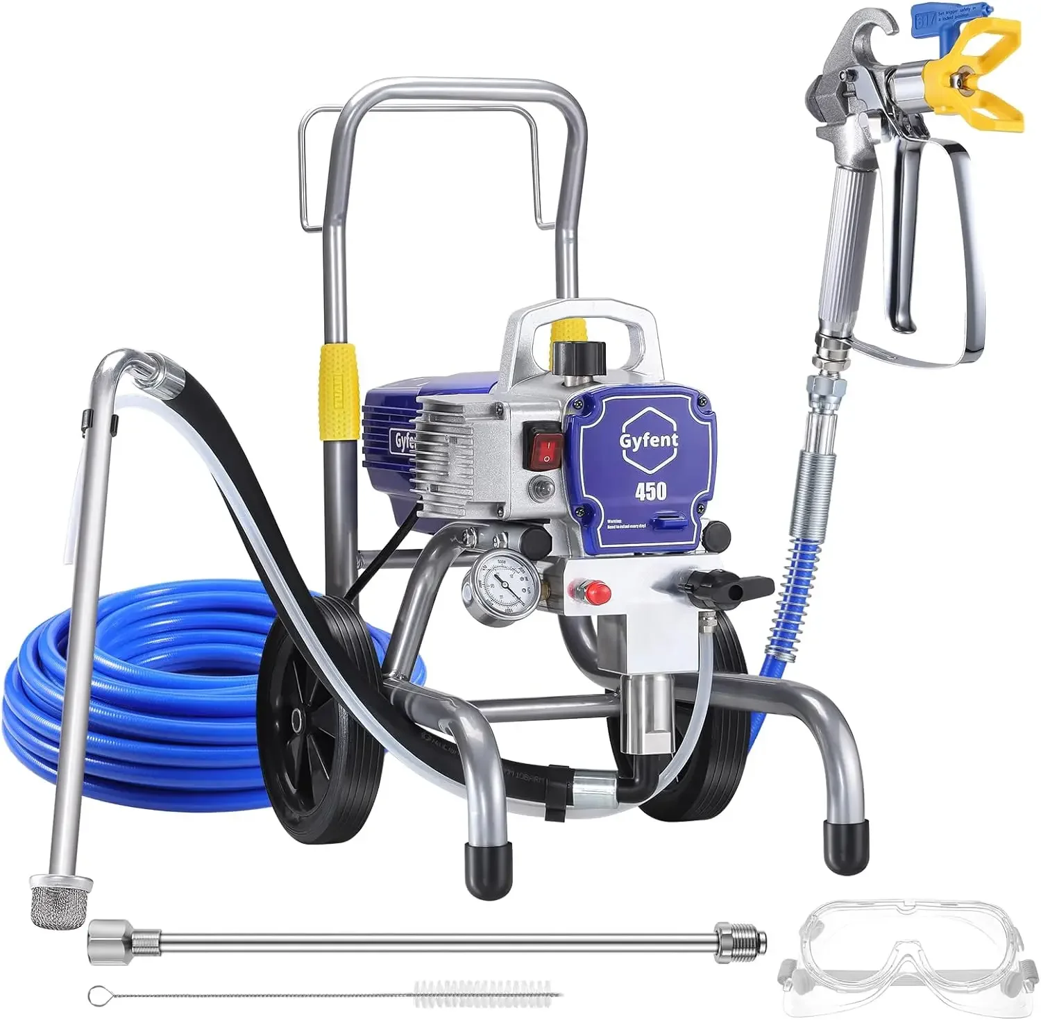 

450 Airless Paint Sprayer, 0.47GPM HVLP Paint Sprayer for Home Interior 3300psi High Efficiency Airless