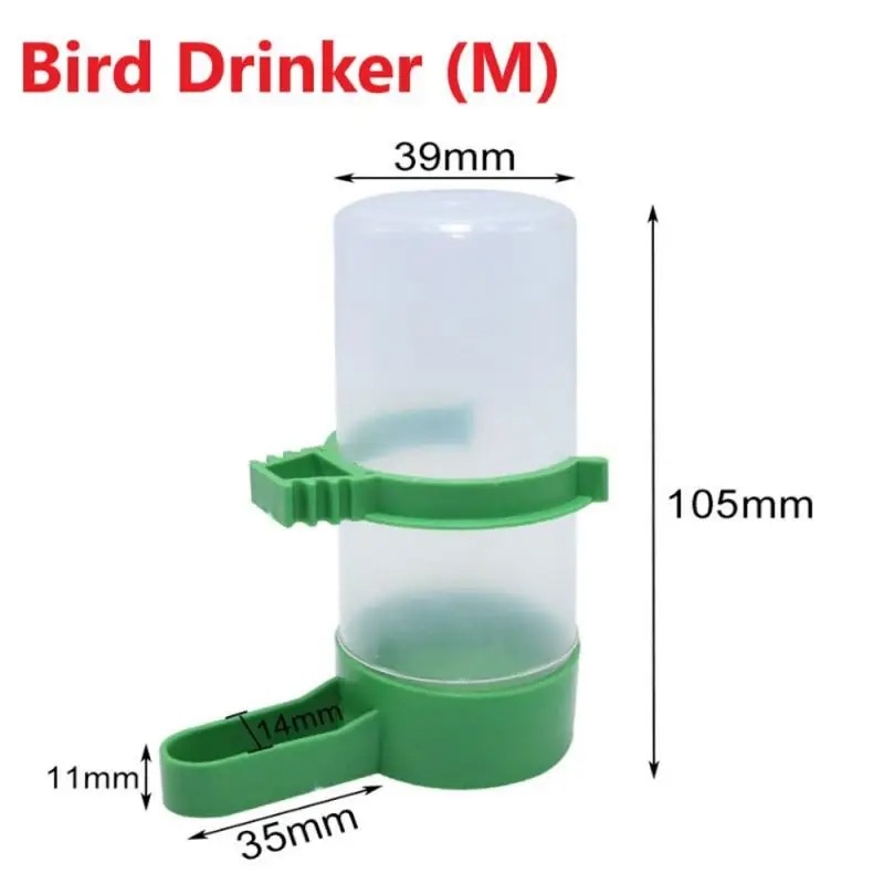 Bird Water Drinker Automatic Drinking Fountain Pet Parrot Cage Bottle Drinking Cup Bowls Dispenser