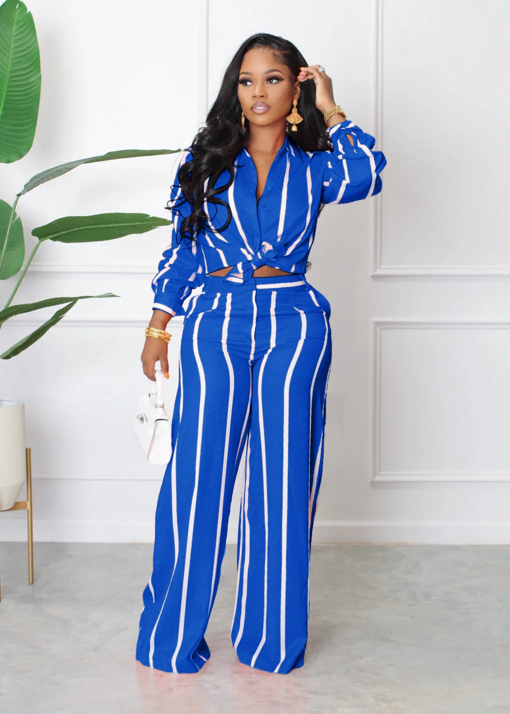 Autumn Striped Long Pants Sets 2 Piece Casual OL Clothes Women Long Sleeve  Button Up Top and Wide Leg Pants Fall Outfits 2022 - AliExpress