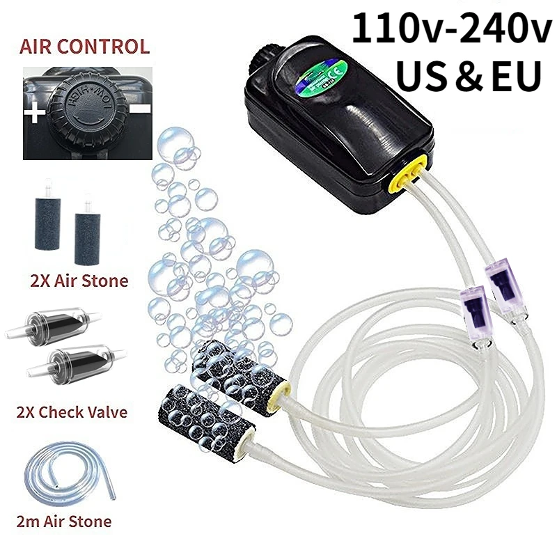 Sobo Songbao fish tank oxygen pump aquarium oxygen pump aquarium supplies 738M double hole 3.5w fish tank oxygen pump
