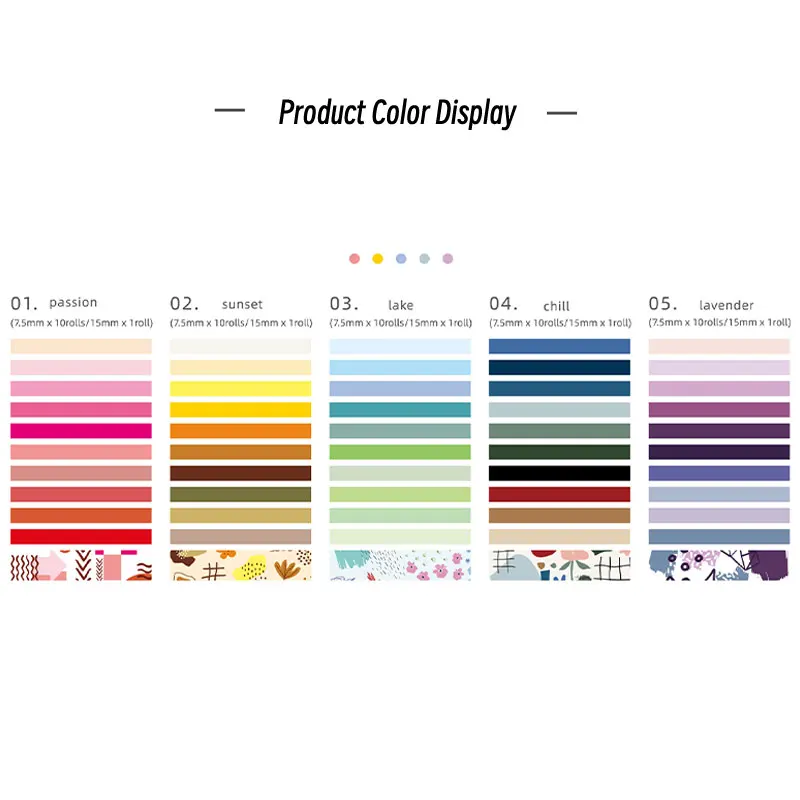 Stationery Supplies 11pcs Solid Color Washi Tape Basic Masking Tape Set Diy Journal Scrapbooking Materials Decor Stickers Kid Stationary Supplies decorative stickers stationery tapes stationery supplies