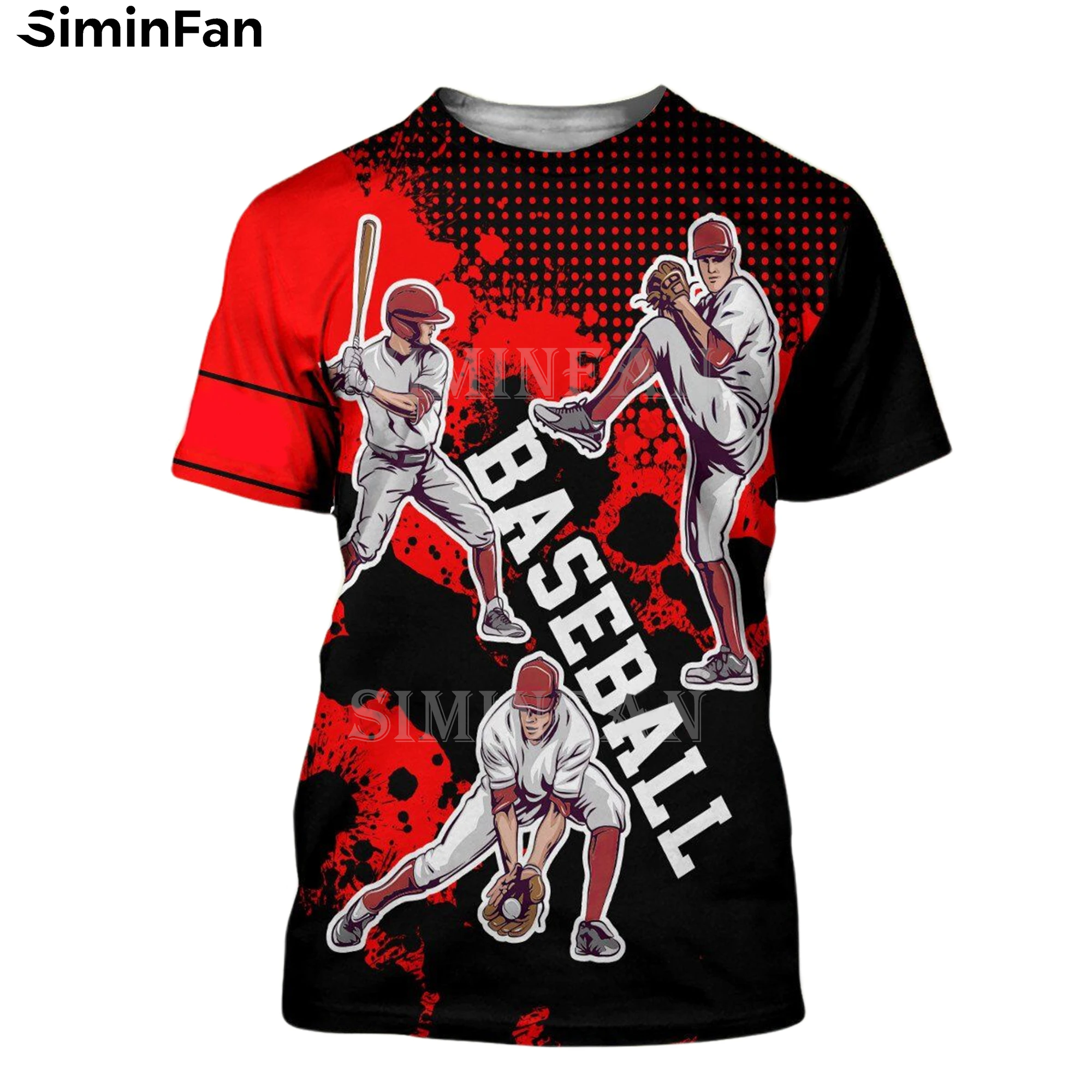 

BASEBALL PLAYER RED DOT 3D Printed Mens Black T-Shirts Summer Tee Casual Short Sleeve Shirt Unisex Harajuku Top Women Streetwear