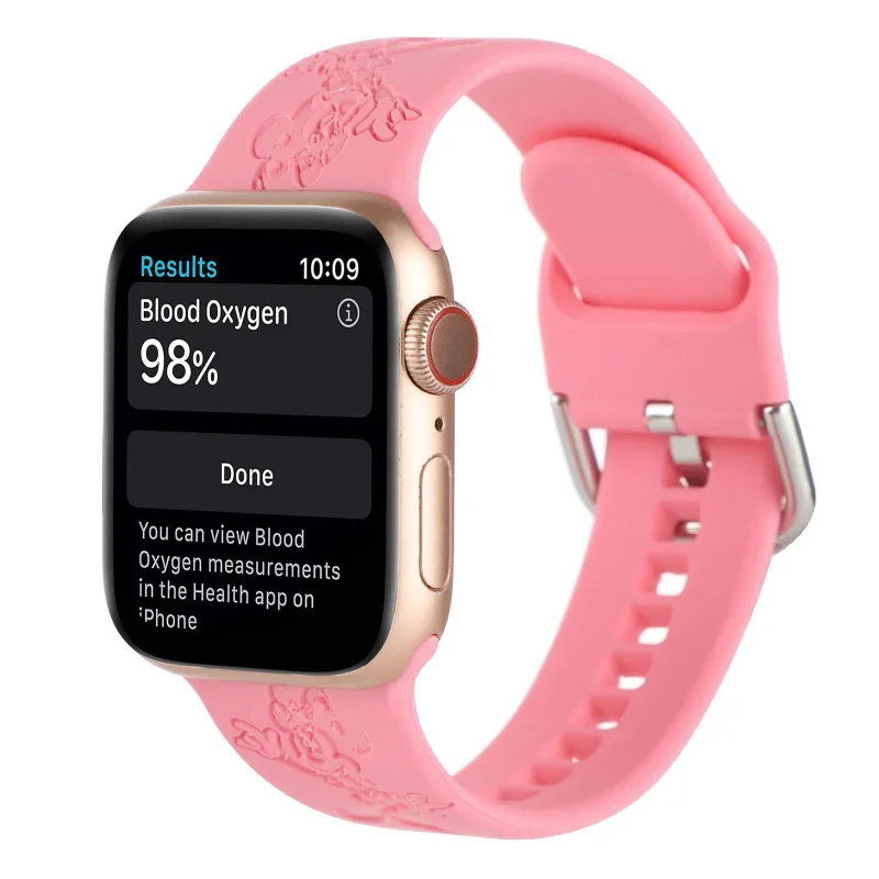 디즈니 미키 미니 스트랩 애플 시계 밴드 44mm 40mm 45mm 41mm 38mm 42mm 실리콘 솔로 루프 팔찌 iWatch 8 ultra 7 6 5 3