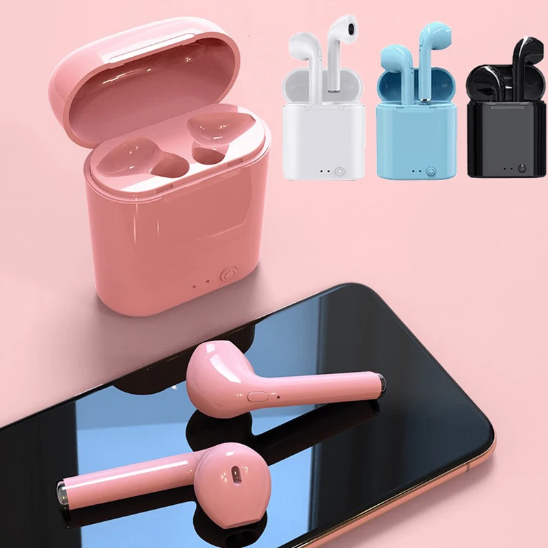 

i7 MINI Bluetooth Headset 5.0 Stereo Sports Headset Wireless Headphone hearing aid charging case suitable for all smartphones