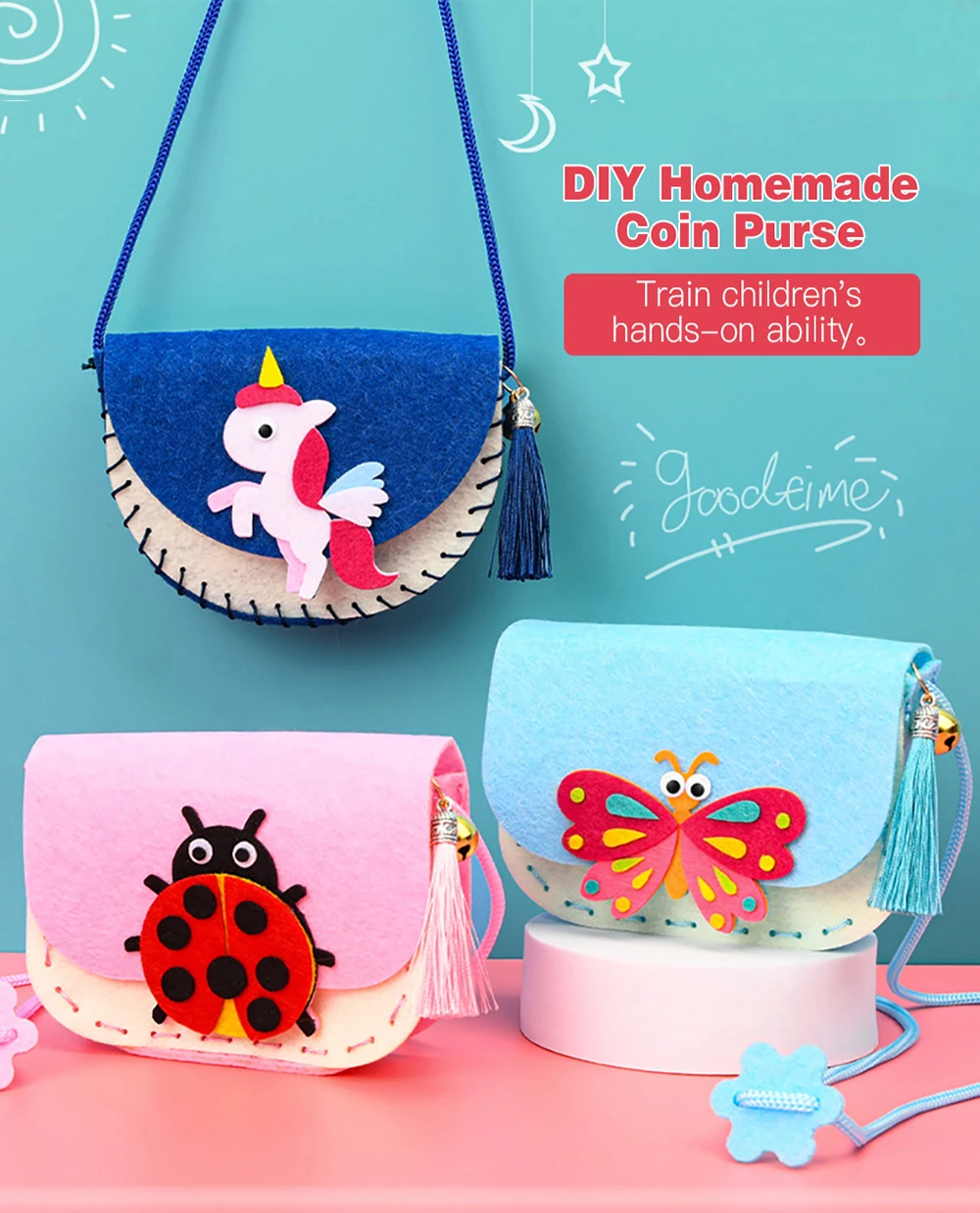 Crafts Bolsas De Fieltro De Unicornio Bolsos Unicornio Niña - Main Image