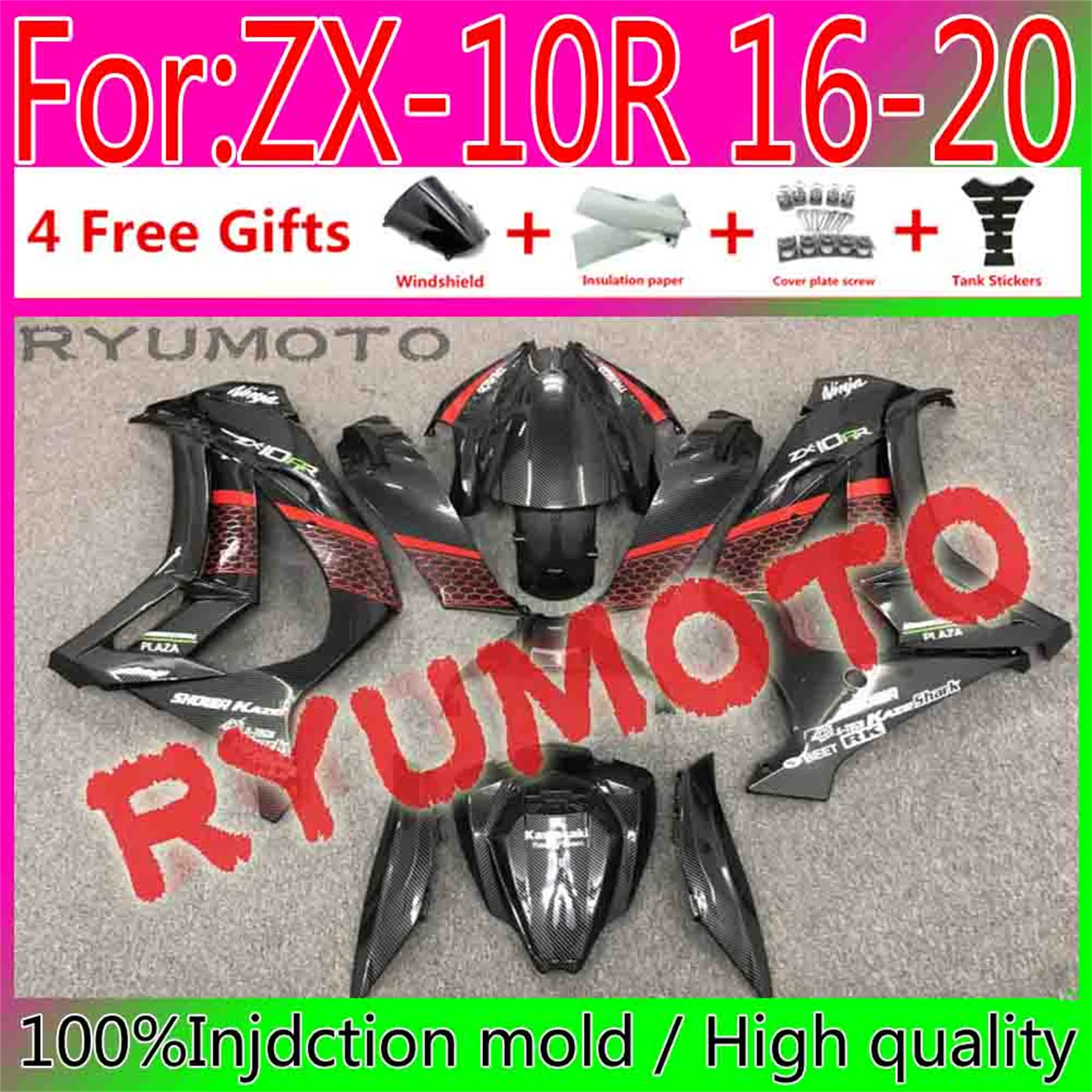

New Motorcycle Injection Full Fairings For Kawasaki ZX-10R ZX10R 2016 - 2020 16 17 18 19 20 Bodywork Fairing