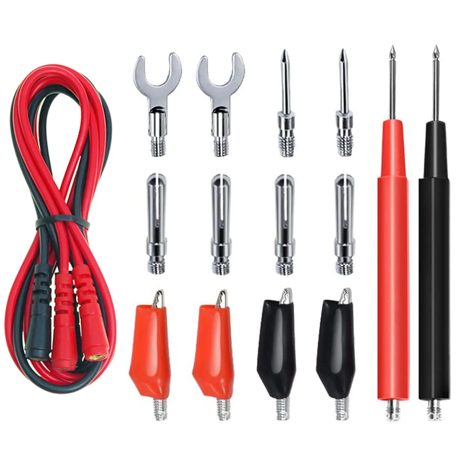 16-in-1 Multimeter Test Leads Kit Replaceable Silicone Jumper Wires with Electronical Alligator Clips Probes Banana Plug multimeter test leads kit