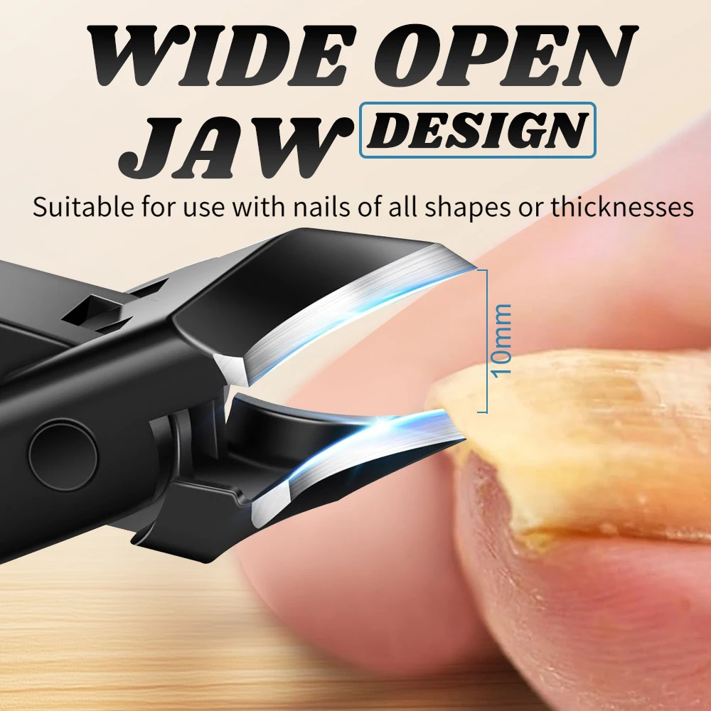 Nail Clippers 1Pc Stainless Steel Slanted Edge Nail Clipper Splash-Proof Large Opening Nail Clipper Portable Dead Skin Removal Cuticle Trimmer