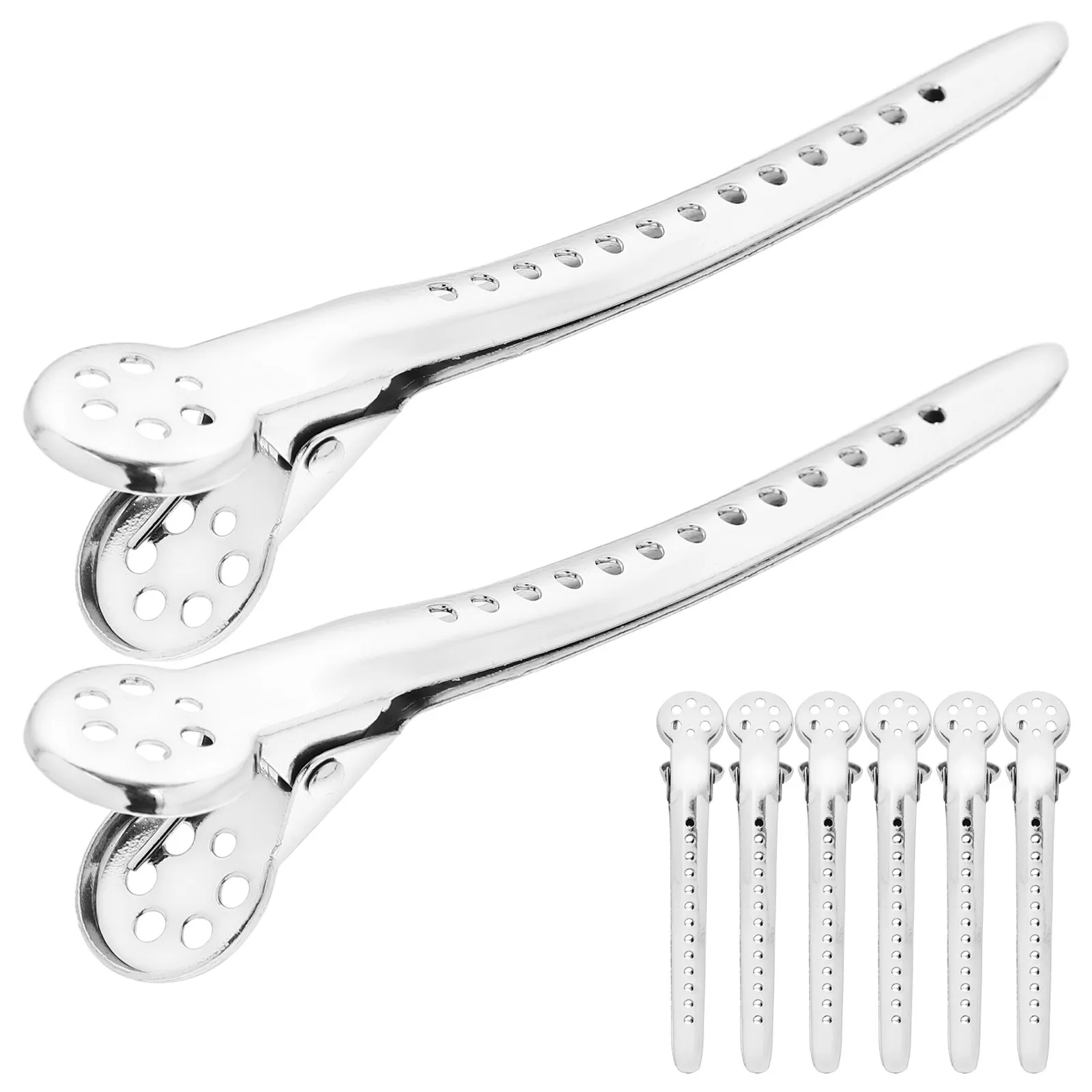 8Pcs 미용 클립 전문 금속 헤어 분리 클립 살롱 스토어용 강력한 그립 무자국 헤어핀