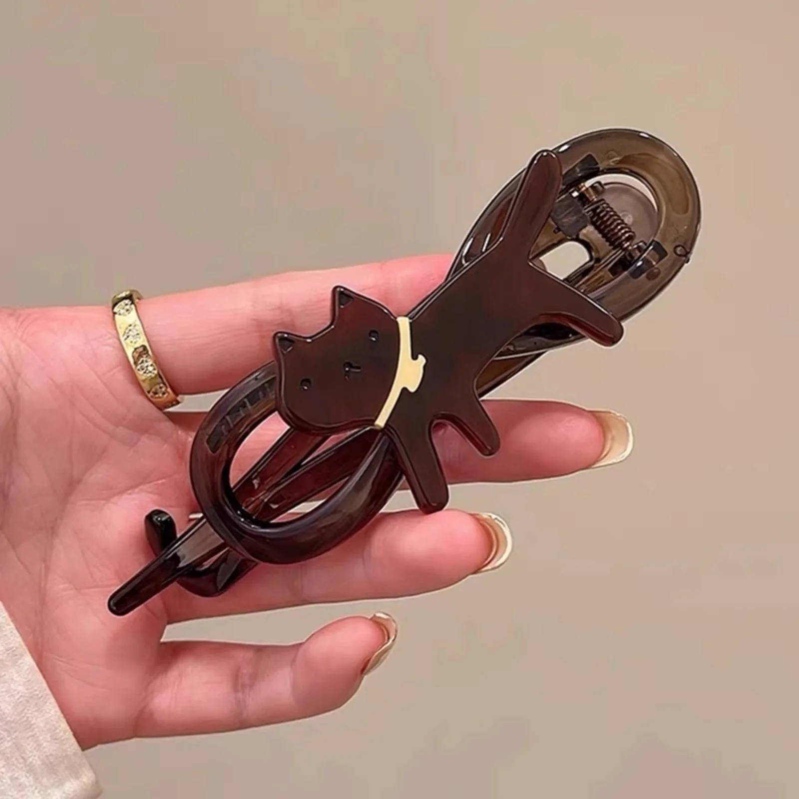 1PC Cute Cat - Shaped Hair Claws, Trendy Animal - Design Hair Accessories for Women, Perfect for Stylish Hairstyles