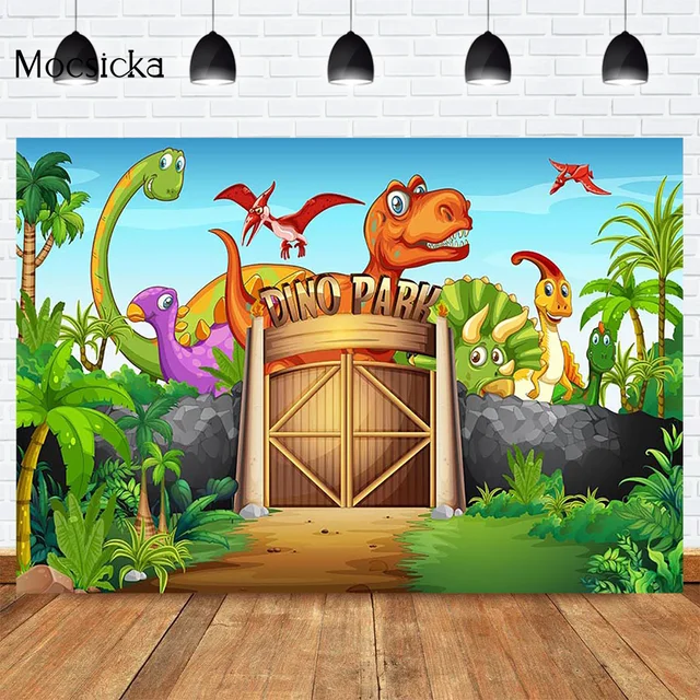 Mocsicka CUSTOM Rainforest Animals Wild One Backdrops Children Happy Birthday Party Photography Background Cake Table Banner 18