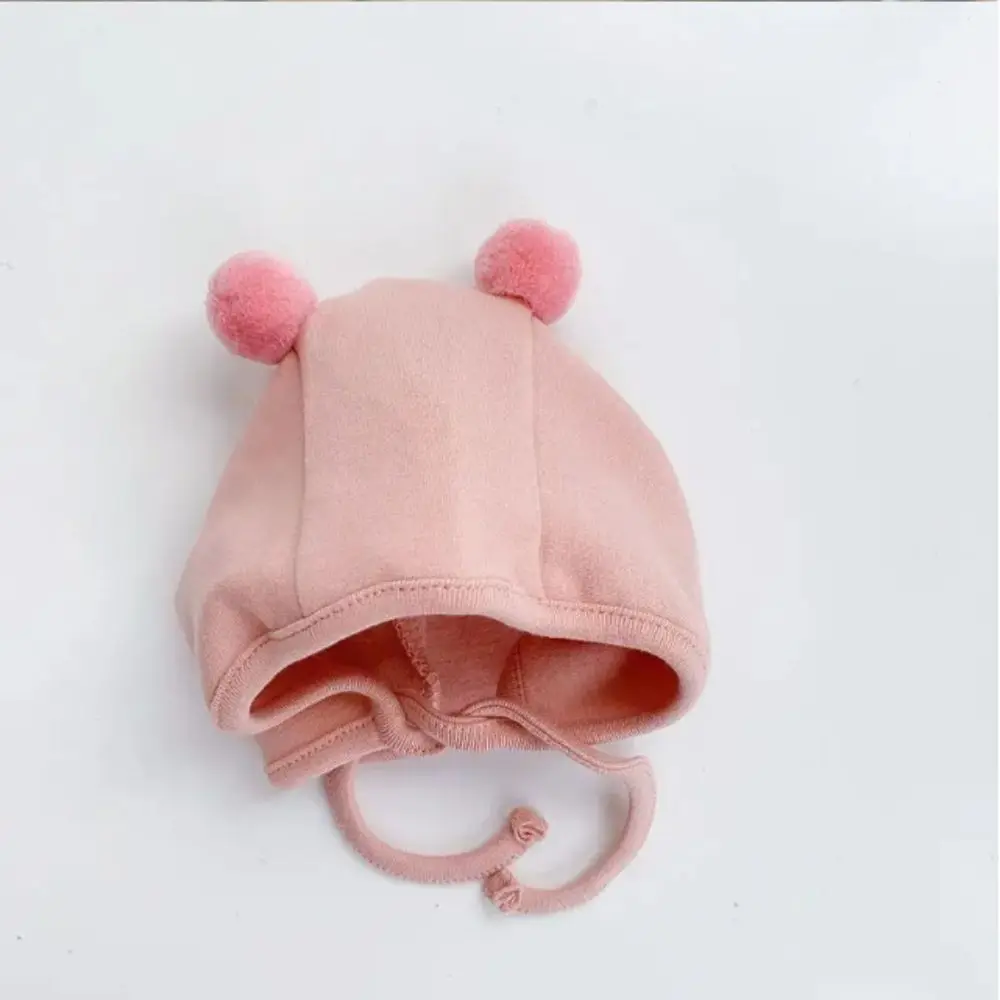 Thin Windproof Baby Bear Ear Protection Hat Cotton Thickened No Brim Children's Cap Pullover Style Cartoon Design
