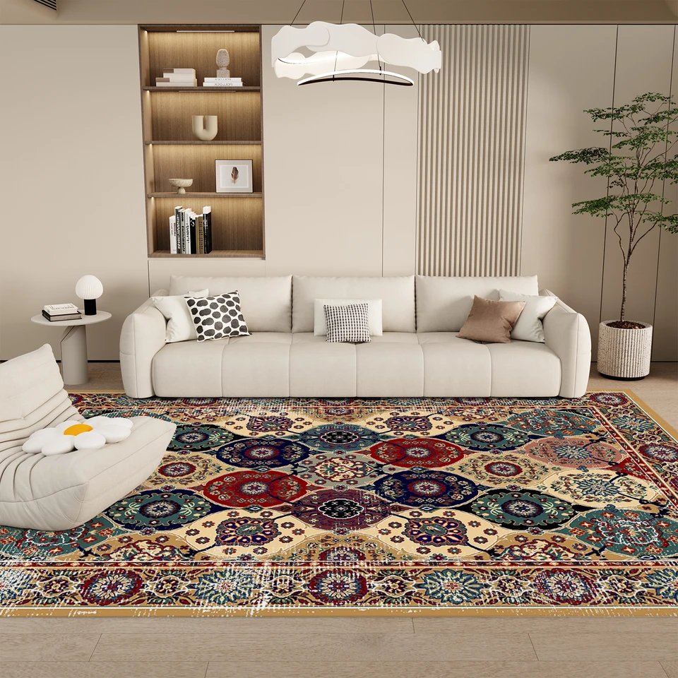 Vintage Medallion Washable Small Non-Slip Rug