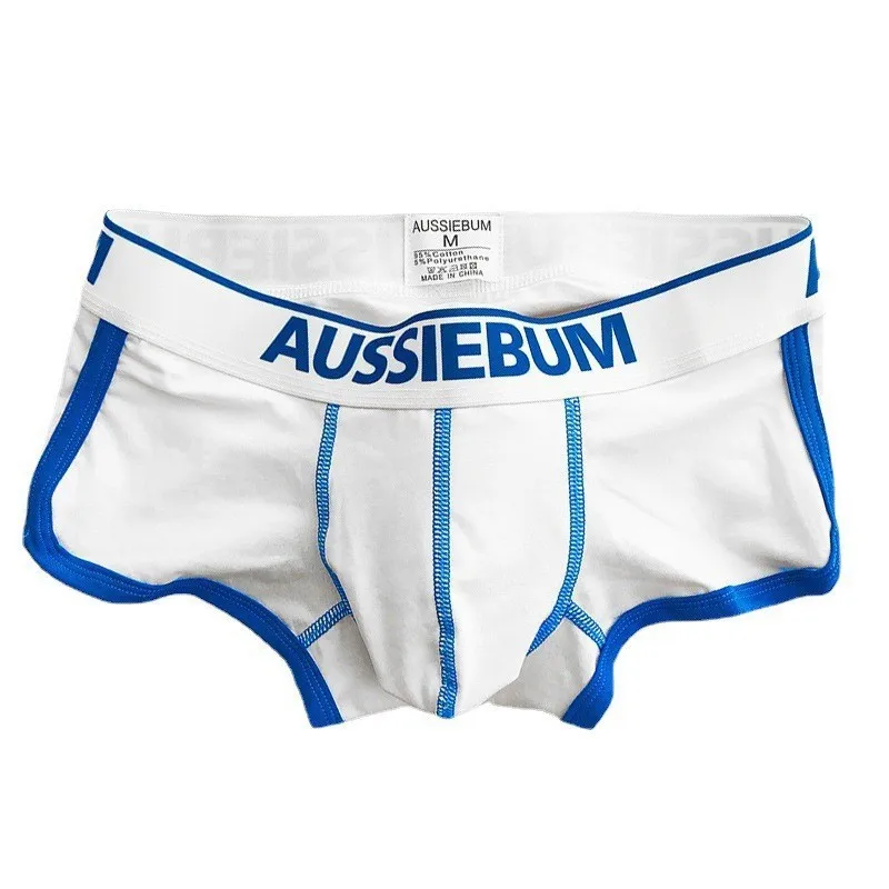 Boxer Shorts Aussiebum Men's Boxers U convex design Jockstrap Panties College style Youth Solid Color boxer shorts