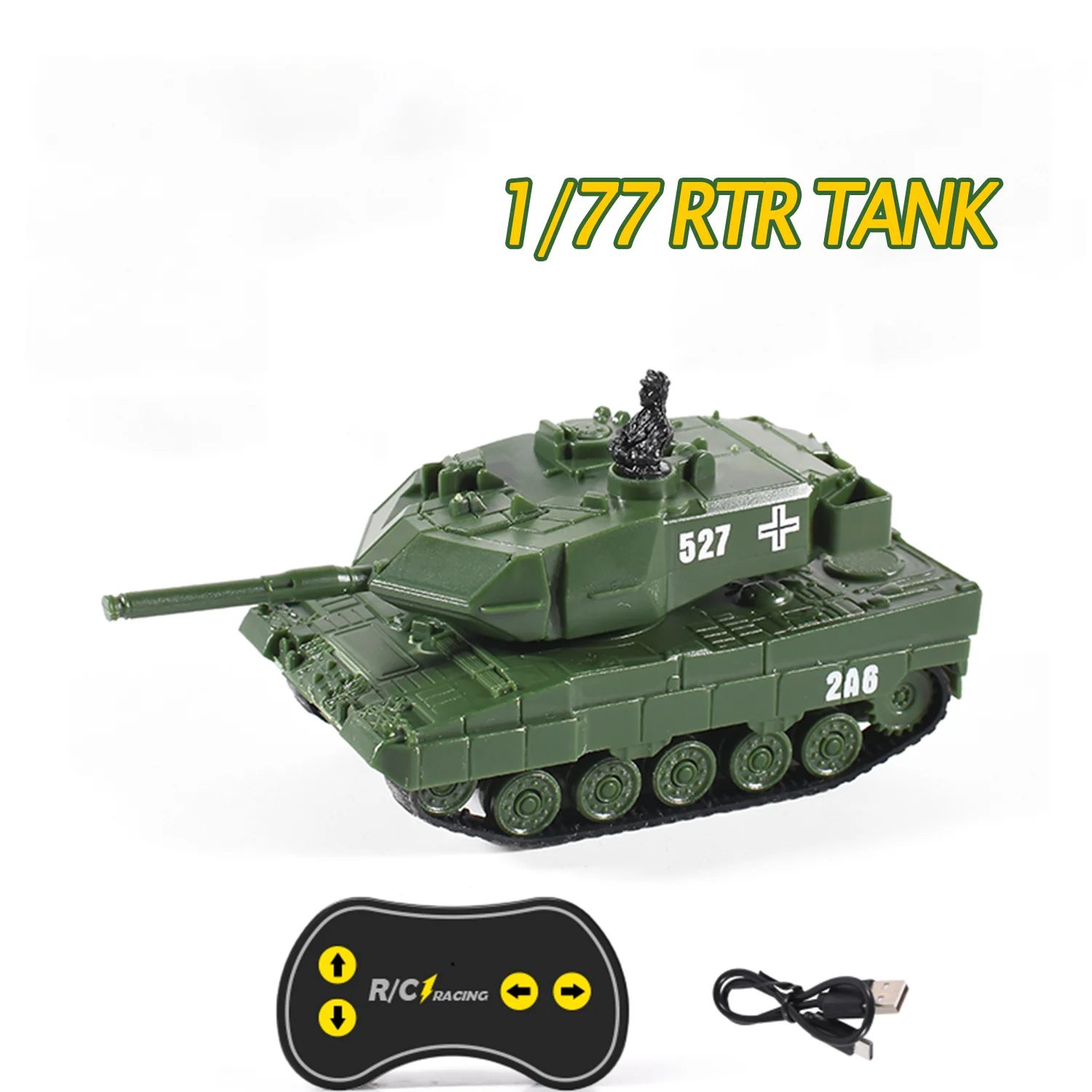 RC Mini Toys 2.4G RTR Tank 1/77 Scale German Panther WW2 Tanks Model 360°Rotation LED Light Radio Control Gifts for Boys TH23991 2