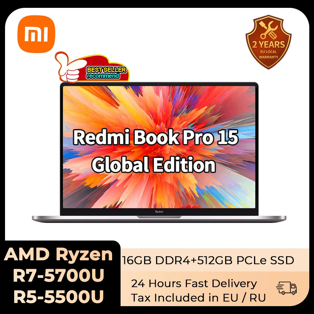 

Xiaomi RedmiBook Pro 14 Laptop Global Version Ryzen AMD R5 5500U/R7 5700U 16GB 512GB PCIe SSD Win11 Notebook PC Russia Spot