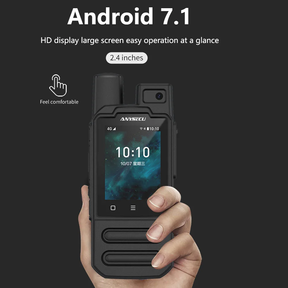 ANYSECU F2 4G Ʈũ , ȵ̵ 7.1  , WCDMA GSM ŰŰ, WIFI GPS, Real-ptt Zello WalkieFleet ۵, ǰ