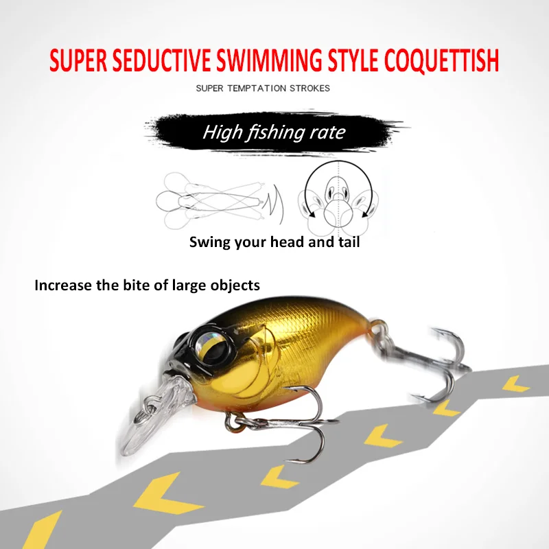 1Pcs Japanese Crankbaits Wobblers 38mm 8g Floating Minnow Artificial Hard Bait Pike Bass Perch Fishing Tackle