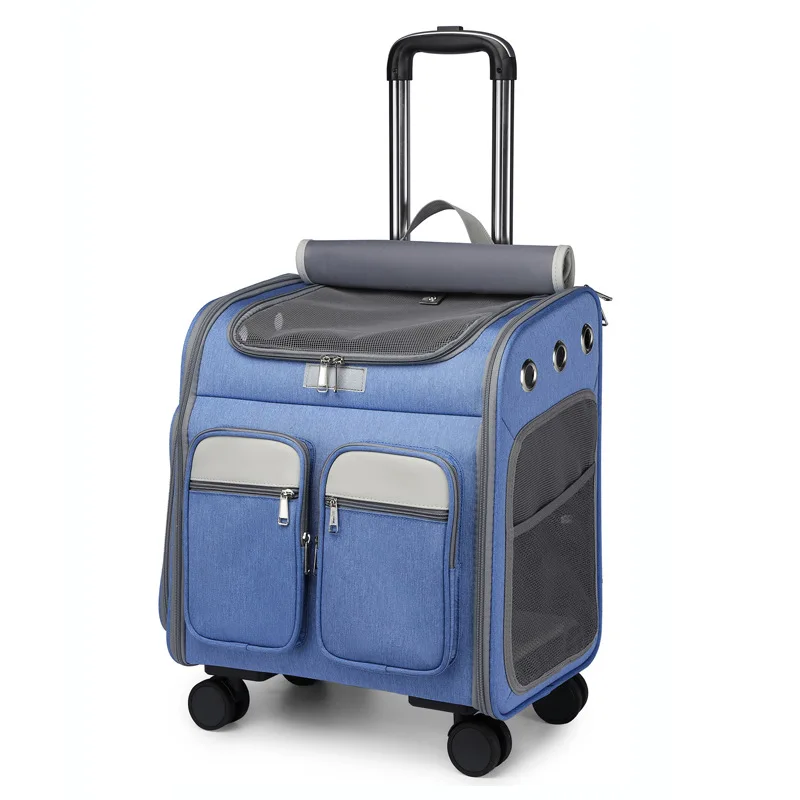Large Capacity Portable Pet Bag Storage Bag Backpacks Foldable Trolley Case Dog Breathable Pet Travel Backpack