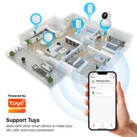 Caméra WiFi Fuers 5MP compatible Tuya Smart Home, caméra de surveillance IP sans fil intérieure avec détection IA, moniteur de sécurité pour bébé 6