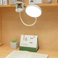 LED Portable Clip Table Lamp USB Rechargeable Clip Desk Lamp Bed Reading Night Light Touch 3 Dimming Modes Eye Protection Light 2