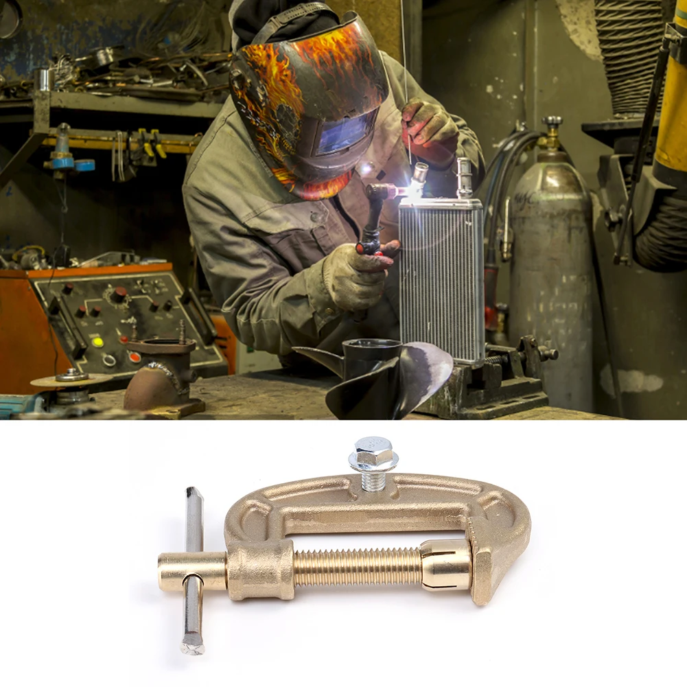 300A Ground Clamp High Power Brass Welding Electrode Holder G-shaped Ground Welding Earth Clamp Replacement Welder Machine Tools