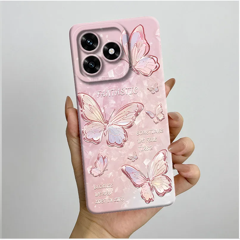 Aesthetic Butterfly Flower Liquid Silicone Shockproof Phone Case