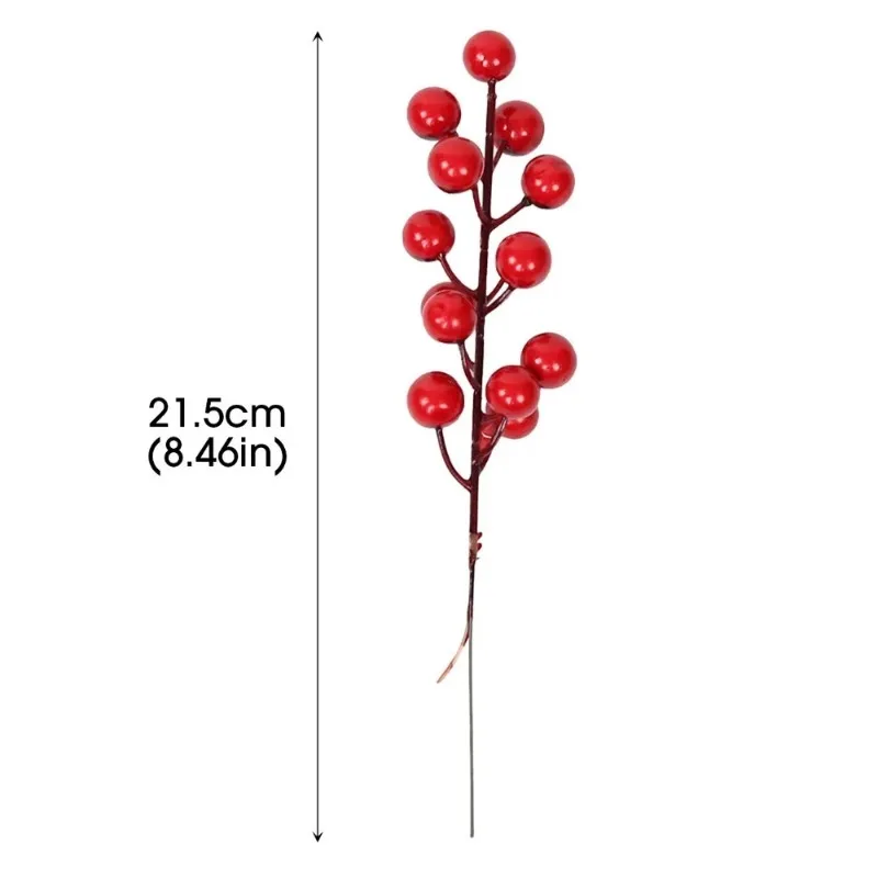 Christmas Decoration Red Fruit Simulation Flower Decor Garland Gift Flower Arrangement DIY Christmas Tree Berry Branches 200PCS artificial plants artificial flowers artificial fruits and vegetables artificial holly berries