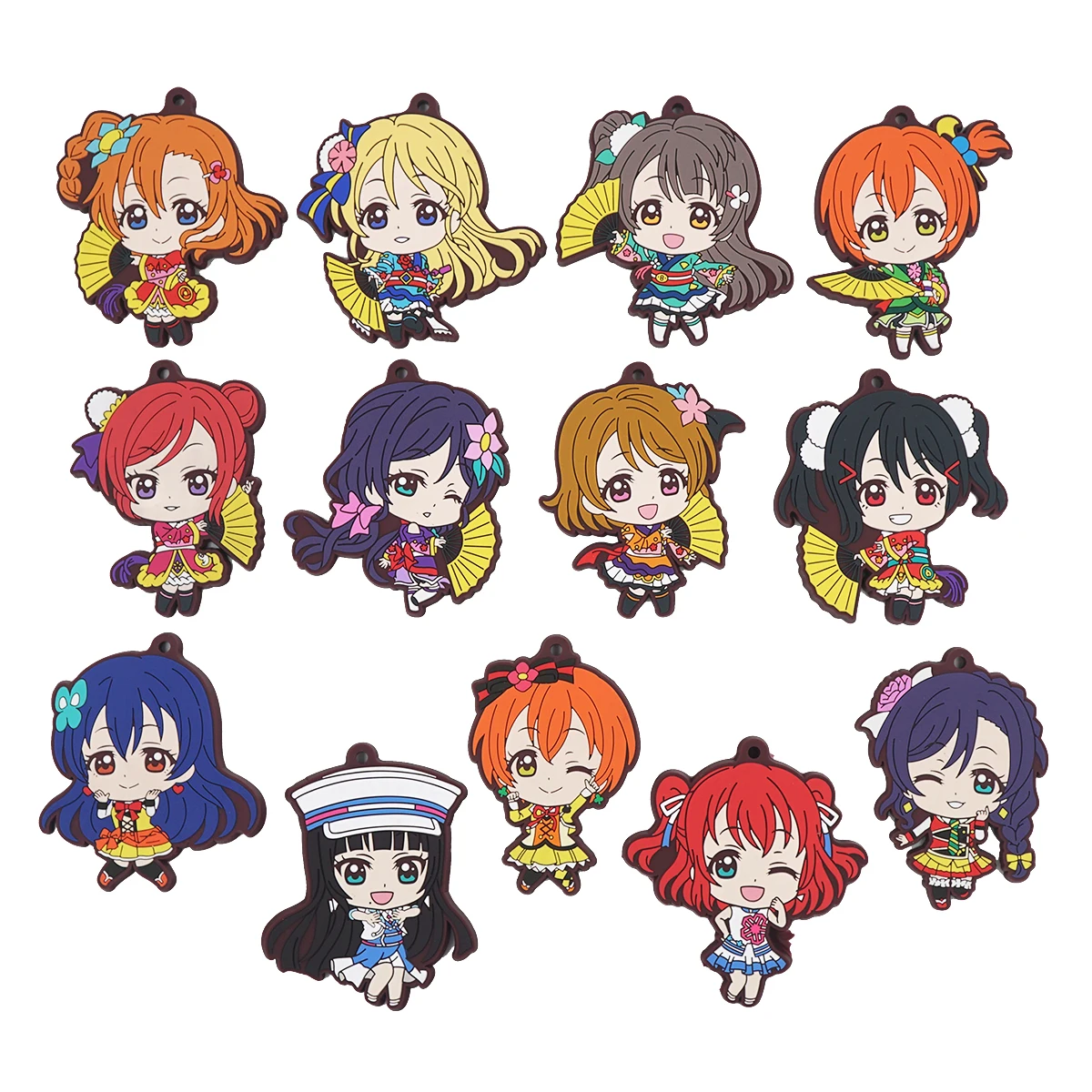 Love Live! Lovelive школьный идол, минами, Кодори, Нико, или, Рин, Umi, маки, тодзо, Нозоми, ханайо, Хонока, Aqours, рубин, аниме, резиновый брелок