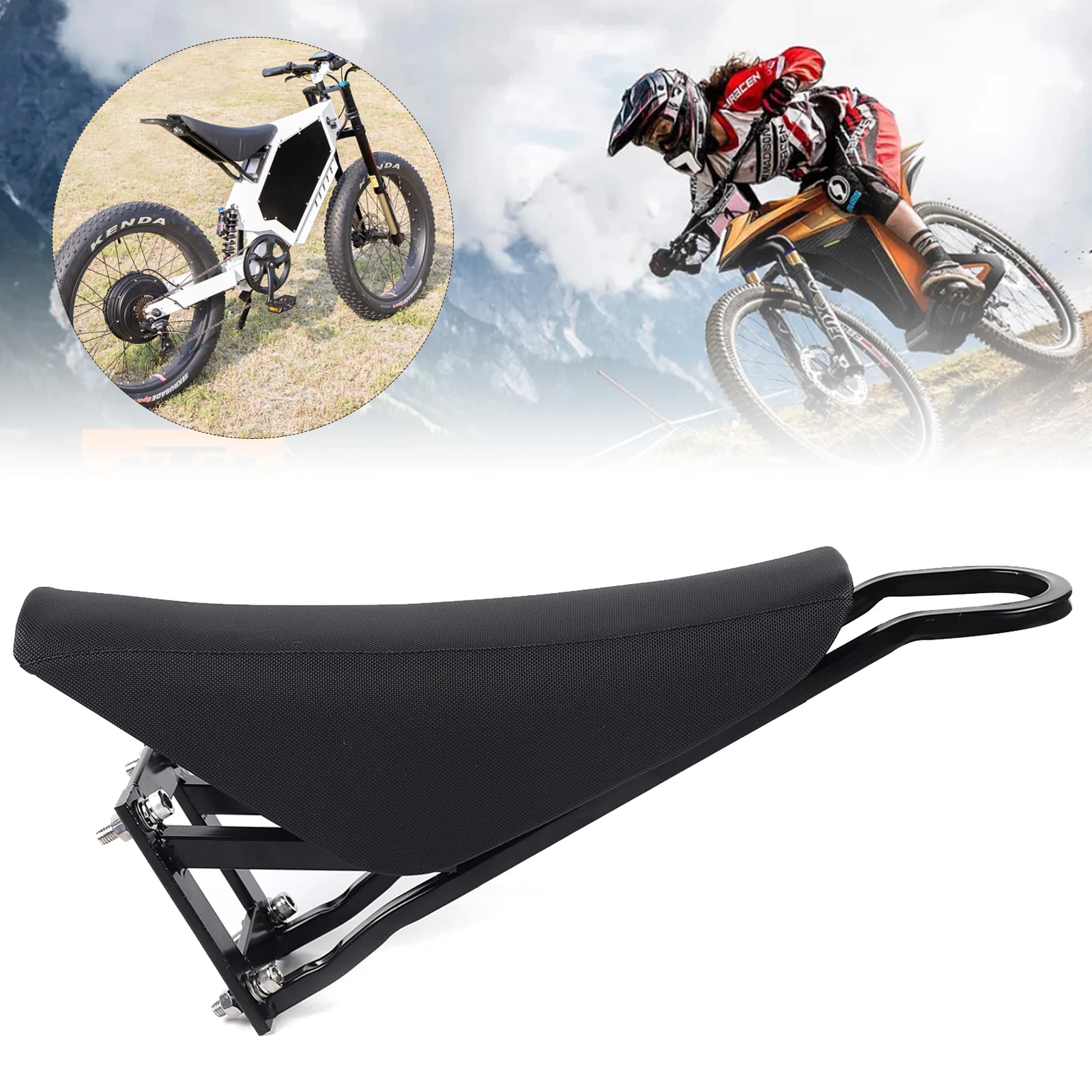 

PU Motorcycle Saddle Triangle Structure Motorcycle Style Seat For Stealth Bomber Electric Mountain Bike Beach Cruiser