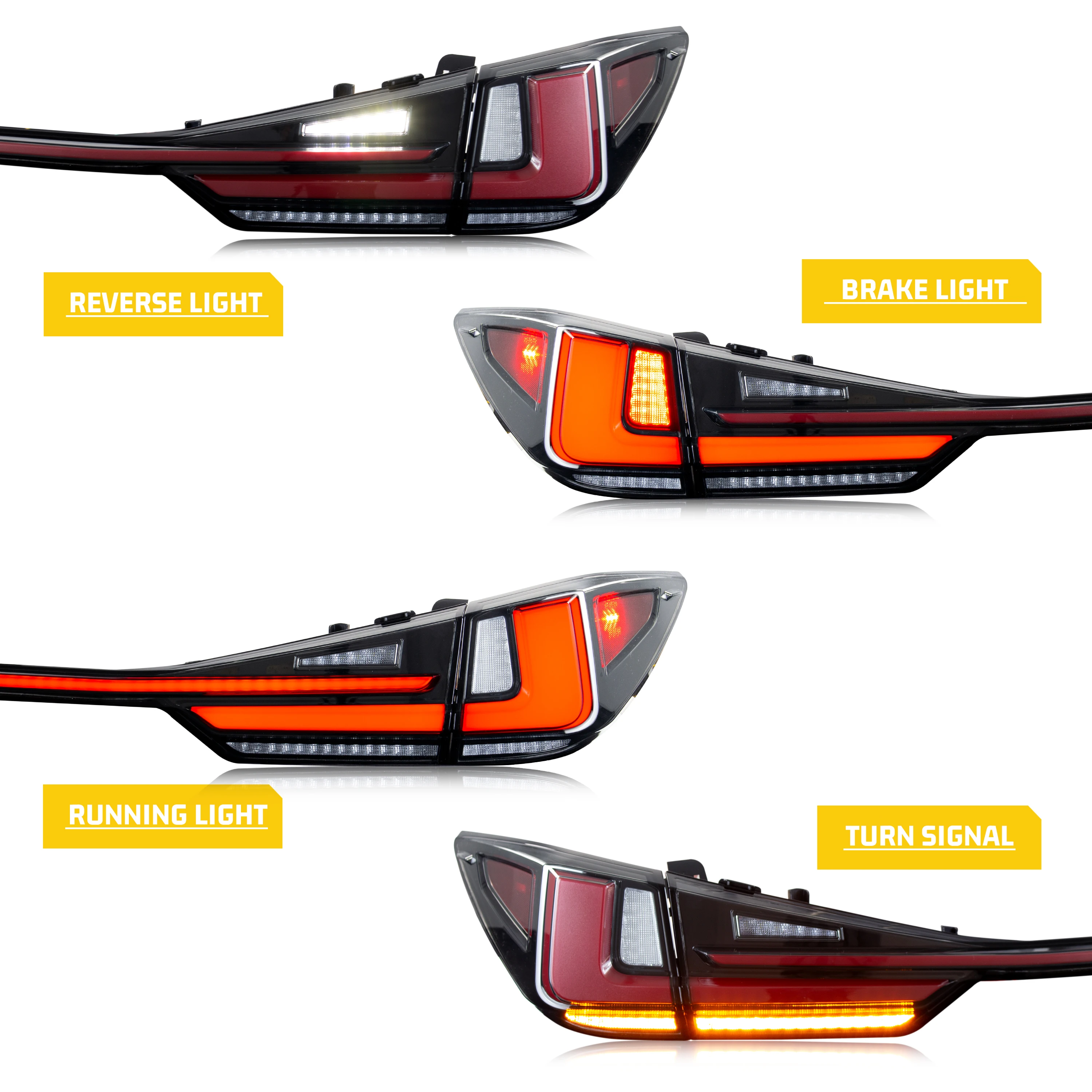 レクサス RX350 RX450 2016-2021 LED車用テールランプ シーケンシャル