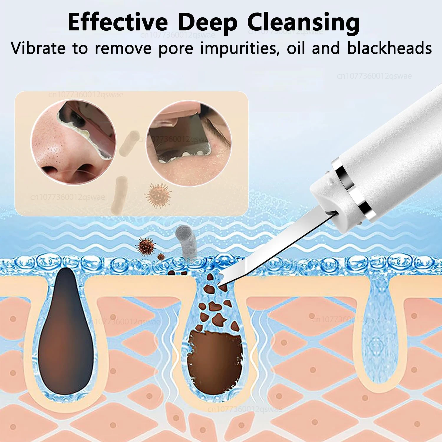 Ultrasonic Skin Scrubber Peeling Blackhead Remover Deep Face Cleaning Acne Pore Cleaner Facial Shovel Cleanser Face Scrubber