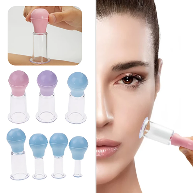 Vacuum Cupping Sets Facial Massage Cups Rubber Vacuum Cupping Skin Lifting Anti Cellulite Massager 4 Pcs/set