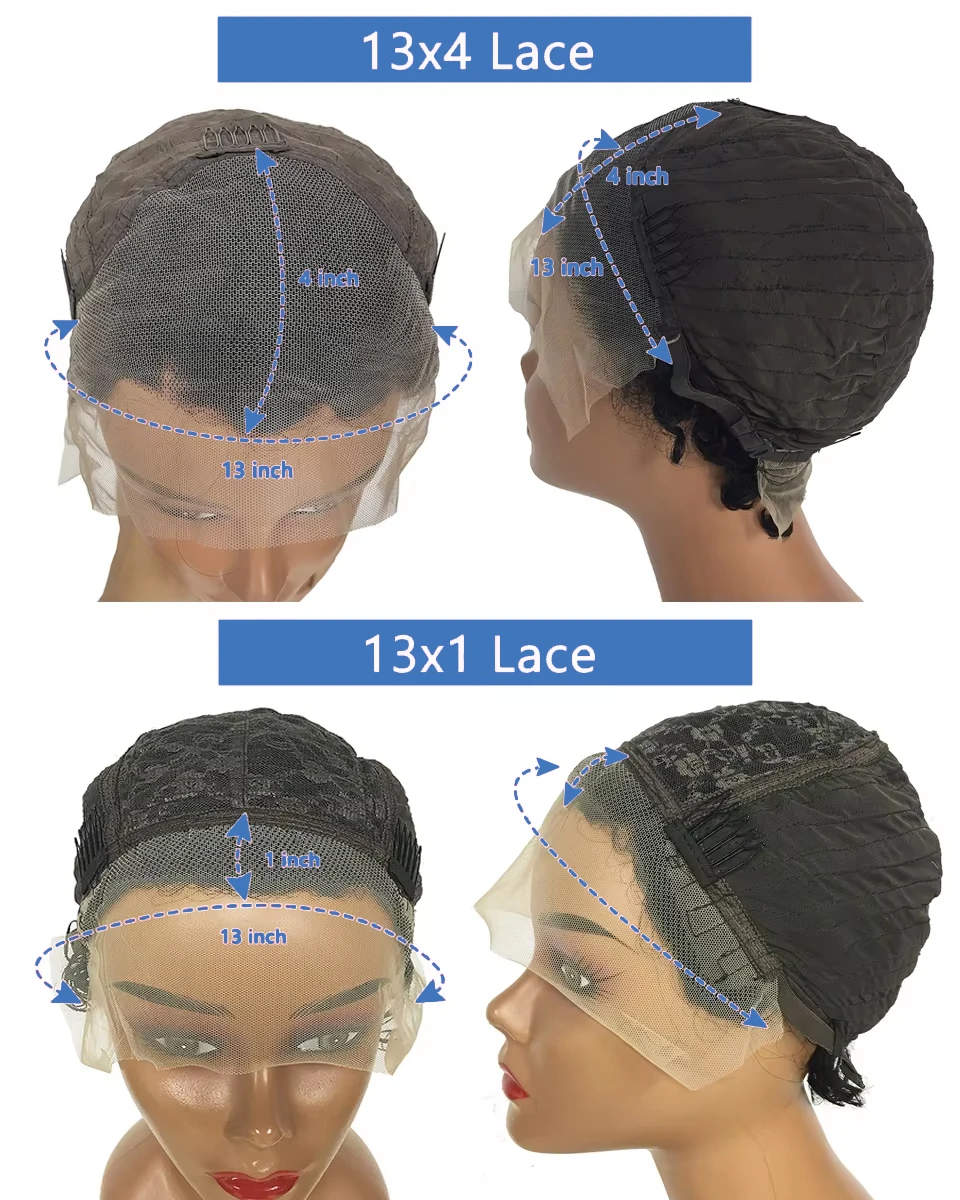 Human Hair Pixie Cut 13x4 Lace Frontal Wig Pixie Curls Short Bob Human Hair Wig Transparent Lace Front