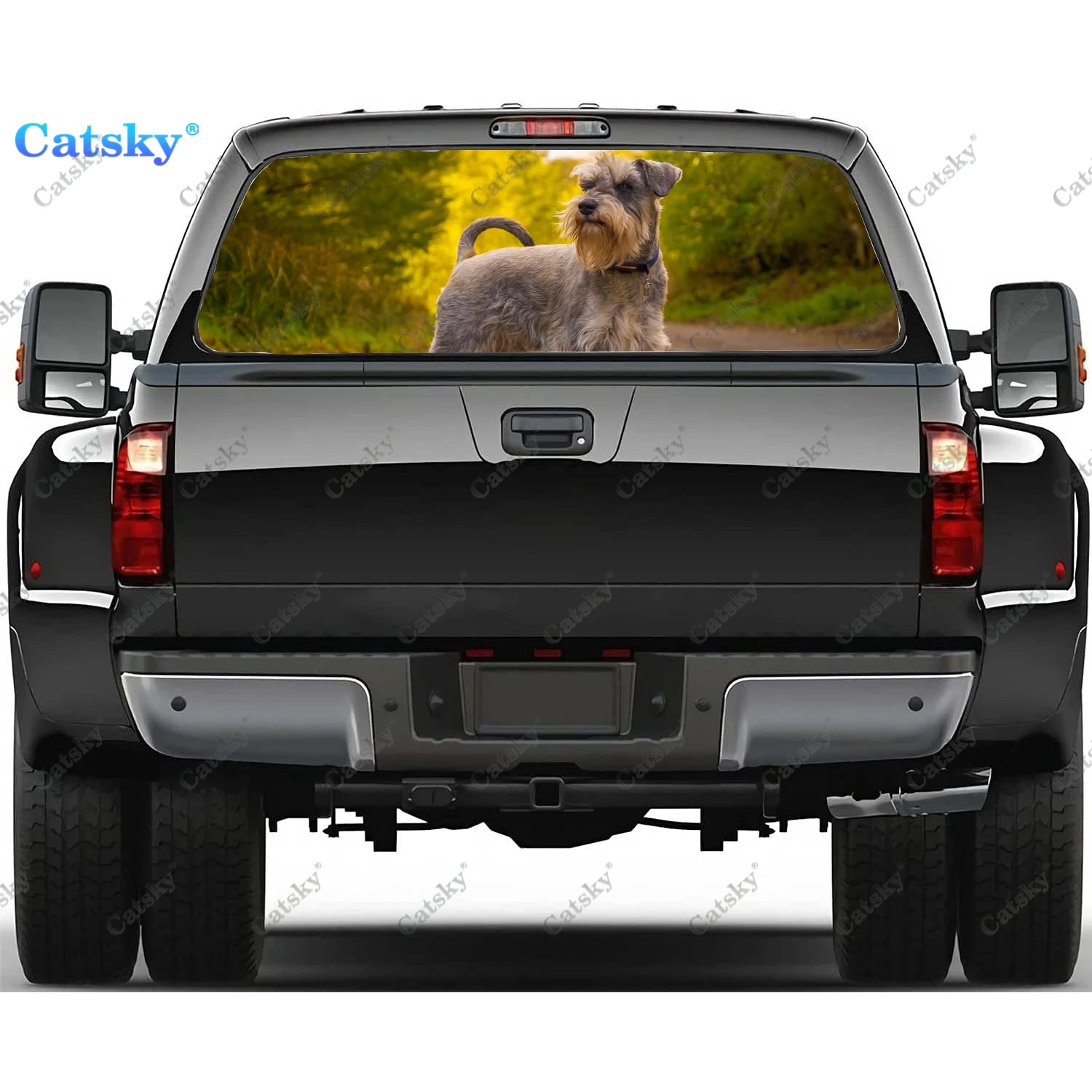 

Miniature Schnauzer Dog Window Decal Sticker Graphic PVC Decorative Truck Sticker Perforated Vinyl Universal Sticker