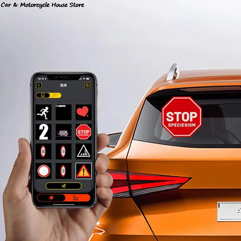 

LED Display On Car Rear Window Mobile Phone APP Control Full Color LED Expression Screen Panel Car Mobile Advertising Screen