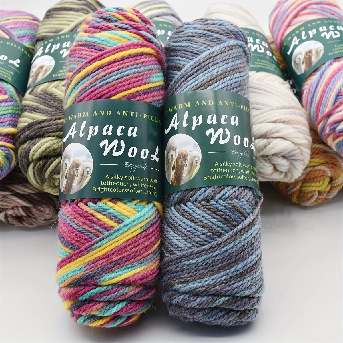 5pcs Soft Alpaca Blend Yarn, 1.1LB Total - Ideal for Sweaters Medium ...