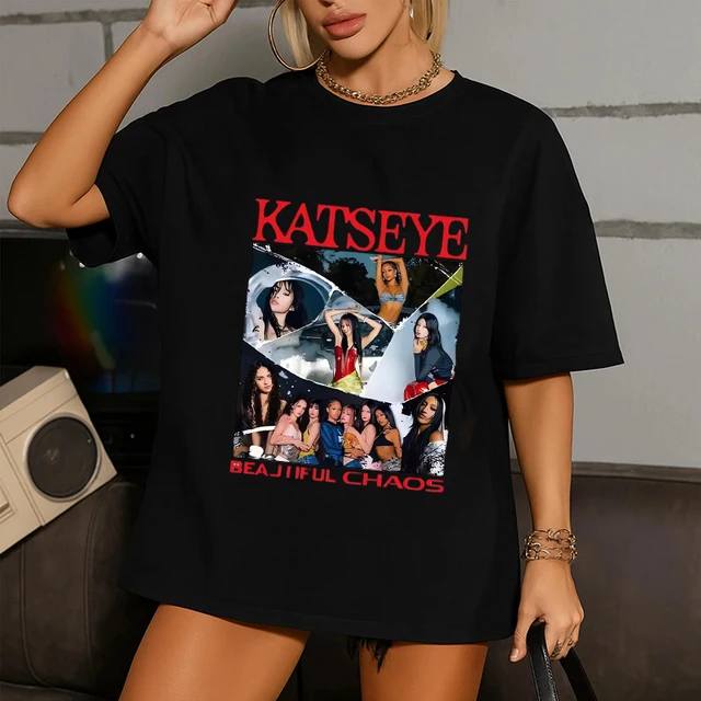 Hot Katseye Funny Print T-shirt Women Men Casual Graphic Tees Tops Unisex O-neck Short Sleeve T Shirt Gothic Y2k Tshirt Clothes 2
