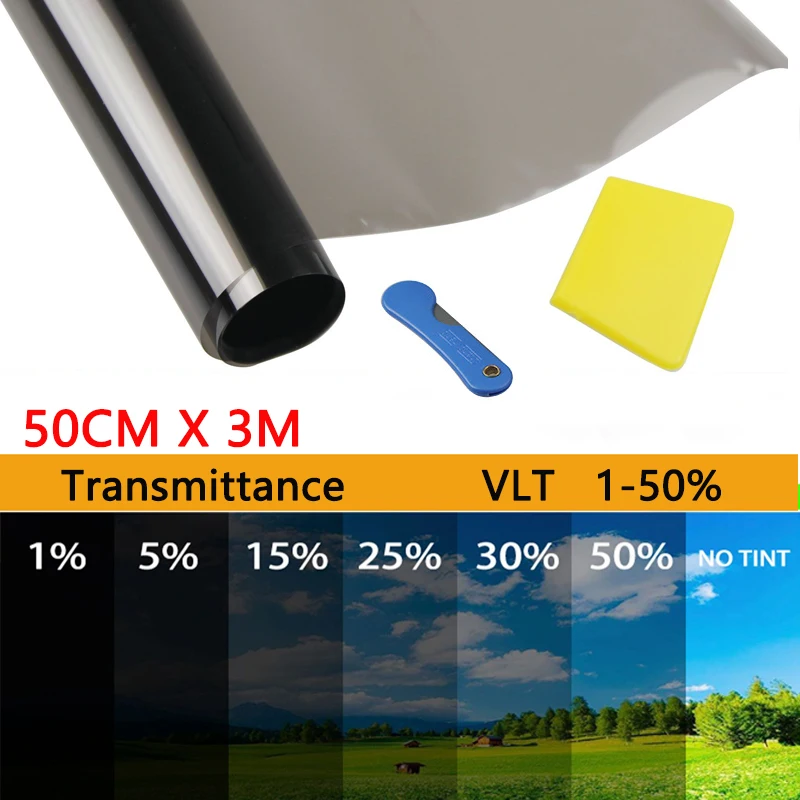 Film solaire de protection de voiture anti-UV, feuille de verre solaire  anti-regard, film de moulage privé pour fenêtre, autocollant teinté,  50x300cm - AliExpress