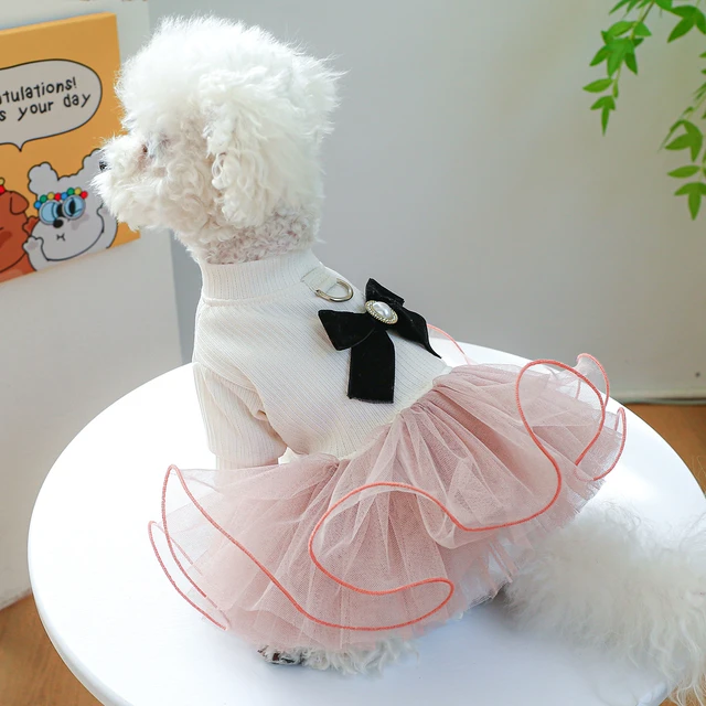  Puppy Dress Winter Designer Dog Clothes Cute Bow pet