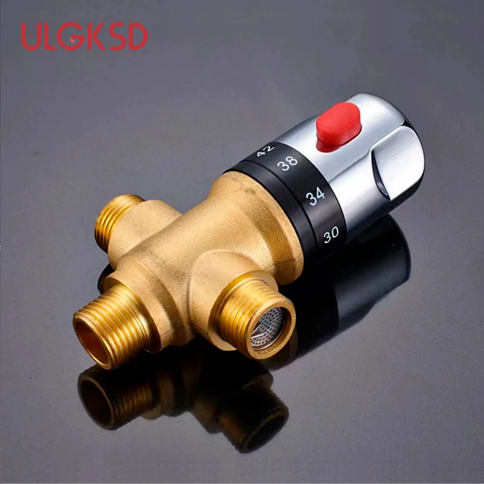 ULGKSD Thermostatic Brass Cartridge G1/2 = DN15 Mixer Valve Hot Cold Water Temperature Control Mixing Bathroom Accessories