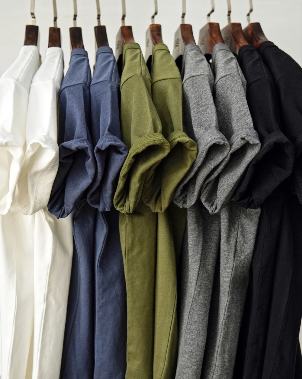 Sauce Zhan Mans T Shirts Henry Collar Pure Cotton Solid 5