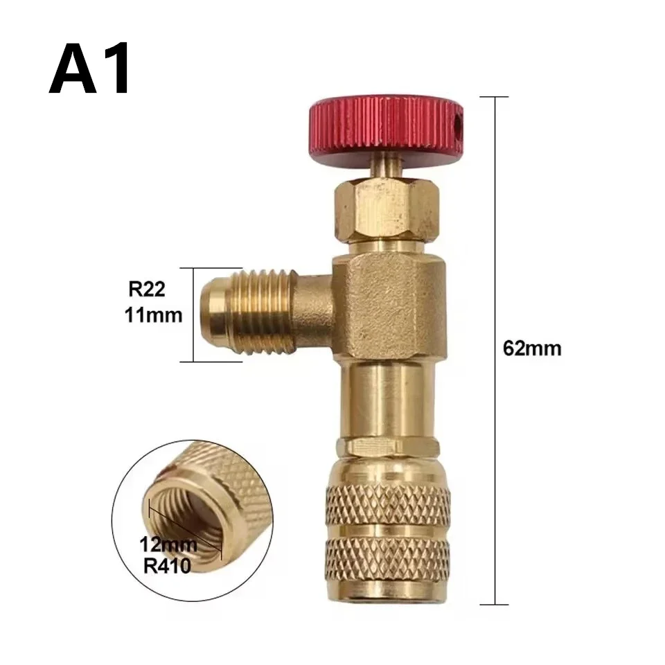 1PC Refrigeration Charging Air Conditioning Adapter For R410A R22 1/4" Liquid Safety Liquid Valve Hose R22 Copper Adapter Hand