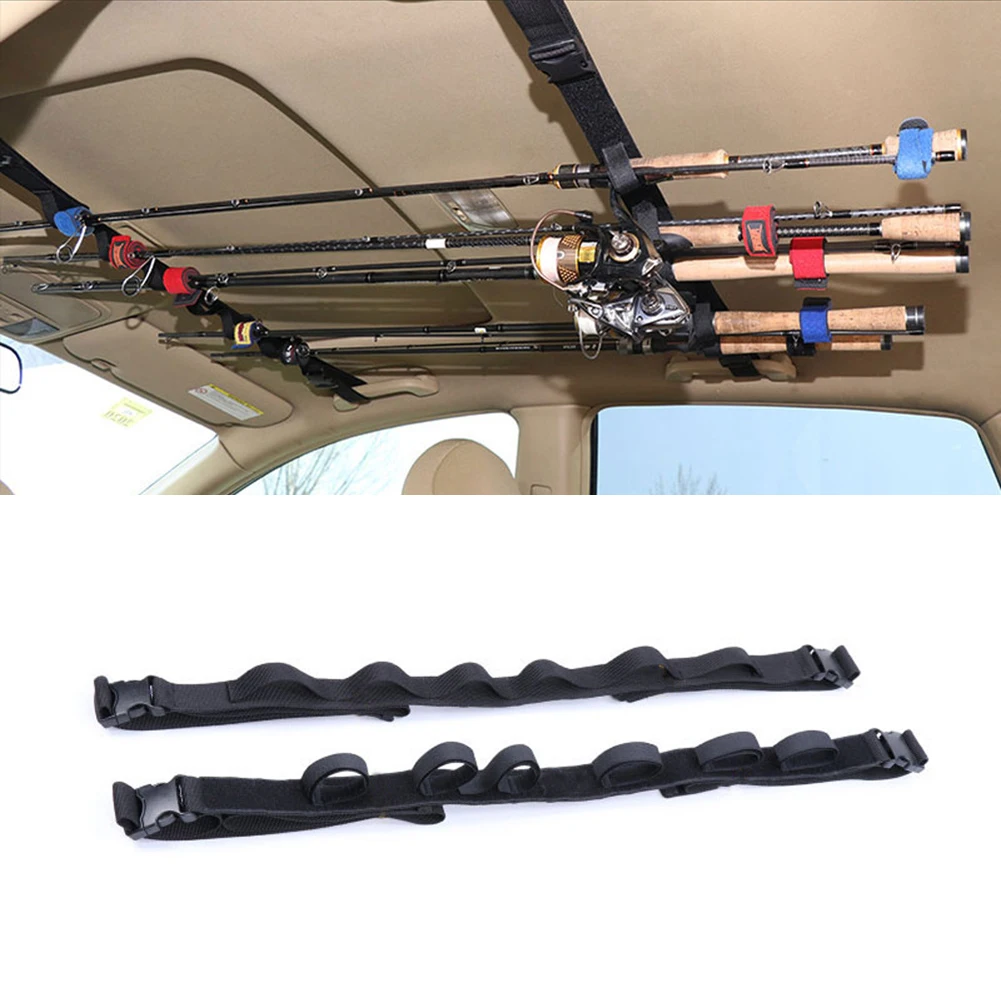 2 PCS Car Mounted Fishing Rod Storage Rack Vehicle Fishing Rod Holder Belt  Strap Car Organizer Carrier Car Fixed Fish Rod Strap - AliExpress