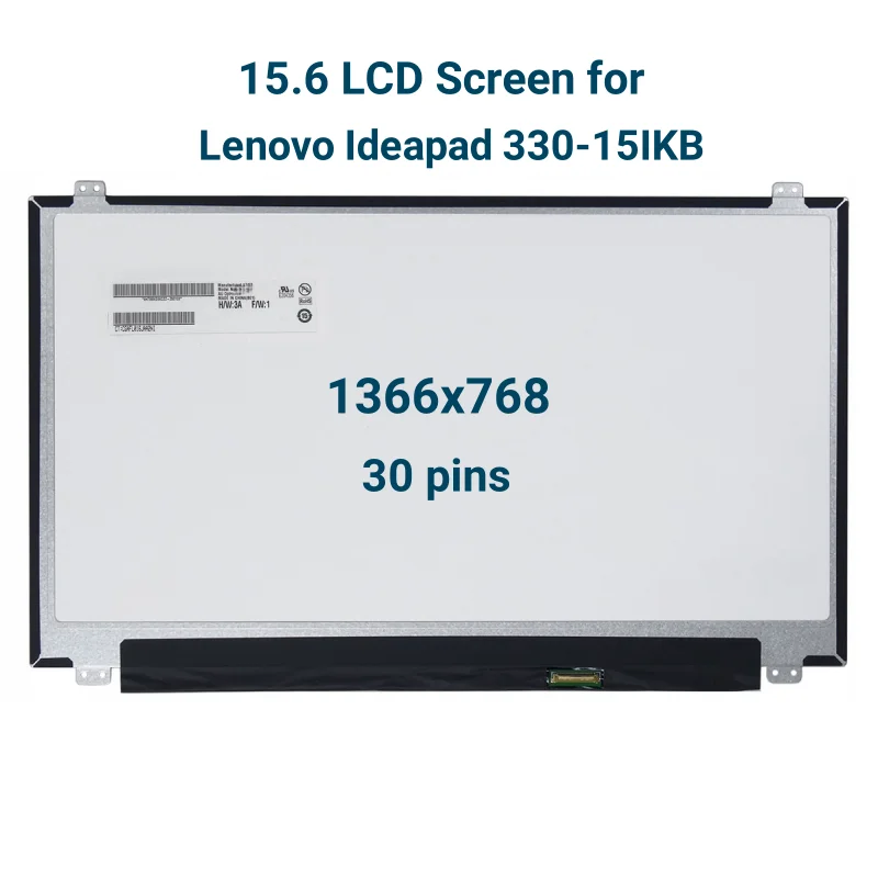 Schermo Di Ricambio 15.6 Pollici FHD (1920x1080) Opaco Per Laptop Lenovo IdeaPad 320-15IKB – Connettore 30 Pin, Garanzia 6 Mesi