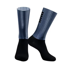 Silicone Grip Aero Cycling Socks - Men's Sport Performance Socks (Yak330-gray-l)