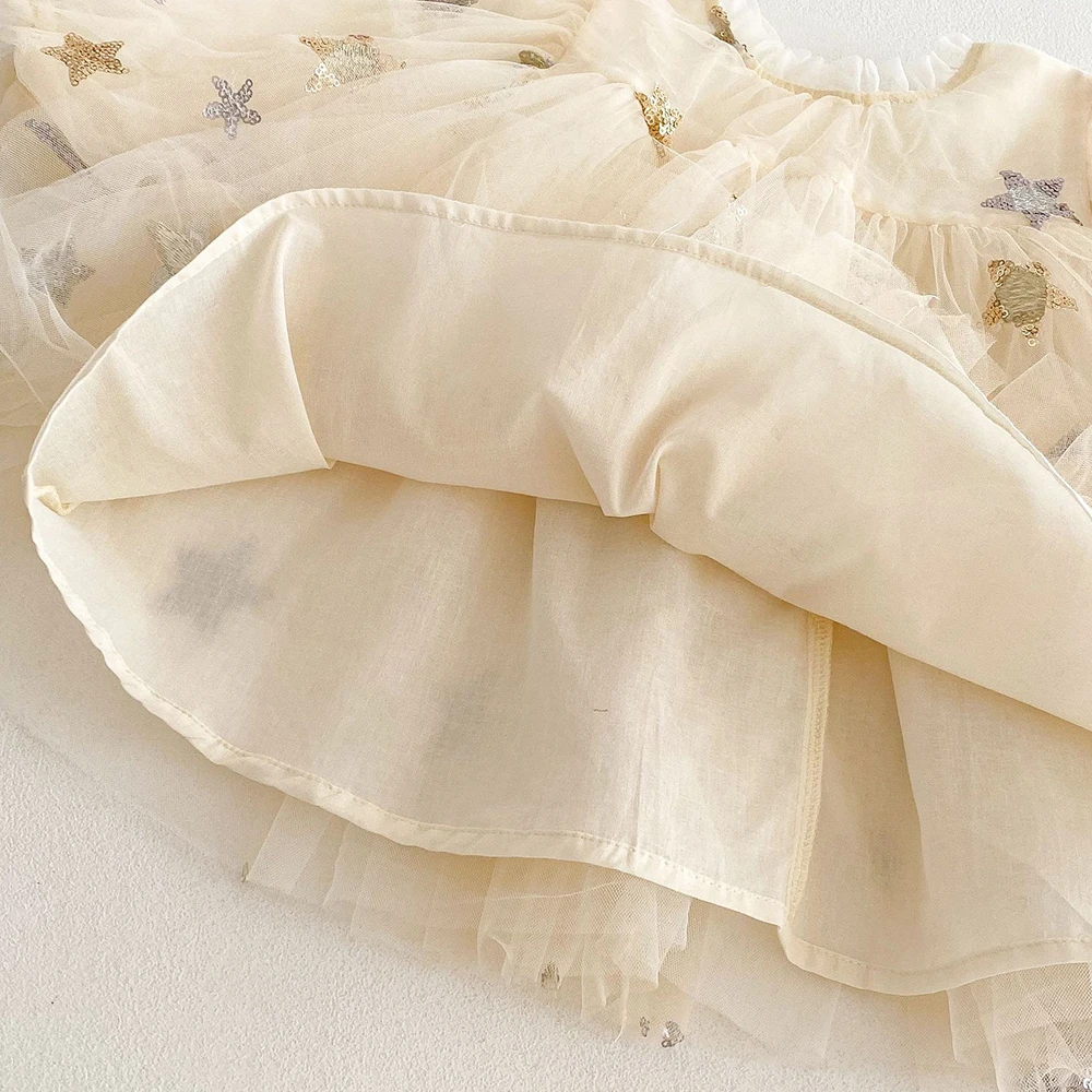 Girls Star Mesh Spring Dress Casual Fashion Clothing