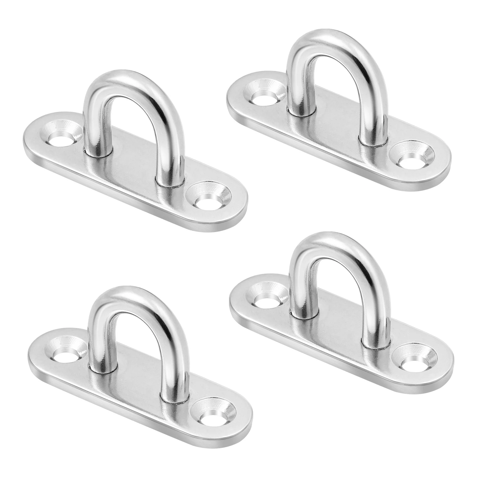 

4 Pcs Peg Board Hooks Stainless Steel Pull Ring Screws Mount Hanger Plant Stand