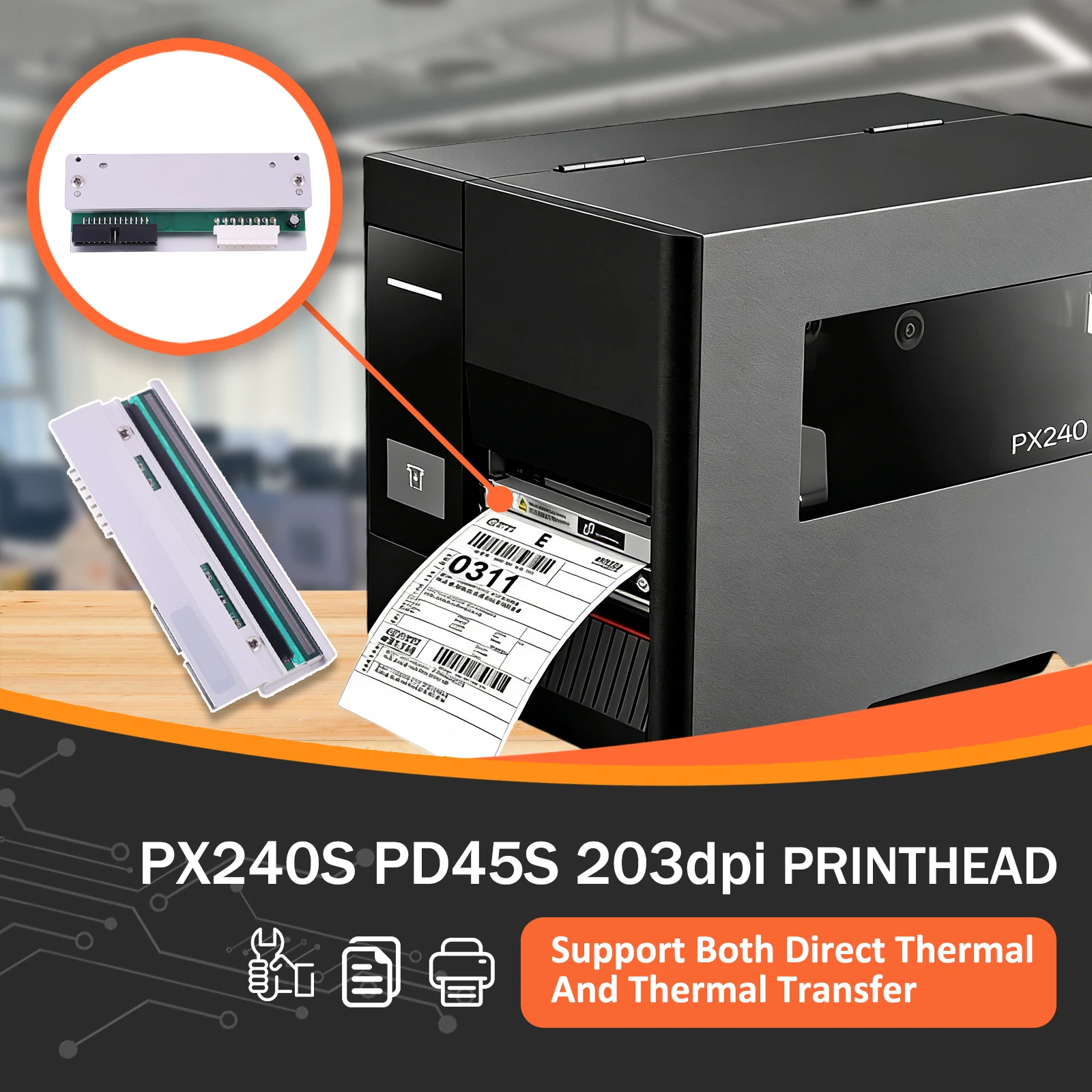 Honeywell/Intermec PX240S PD45S 바코드 프린터 203DPI 열전사 프린트 헤드용 새 프린트 헤드