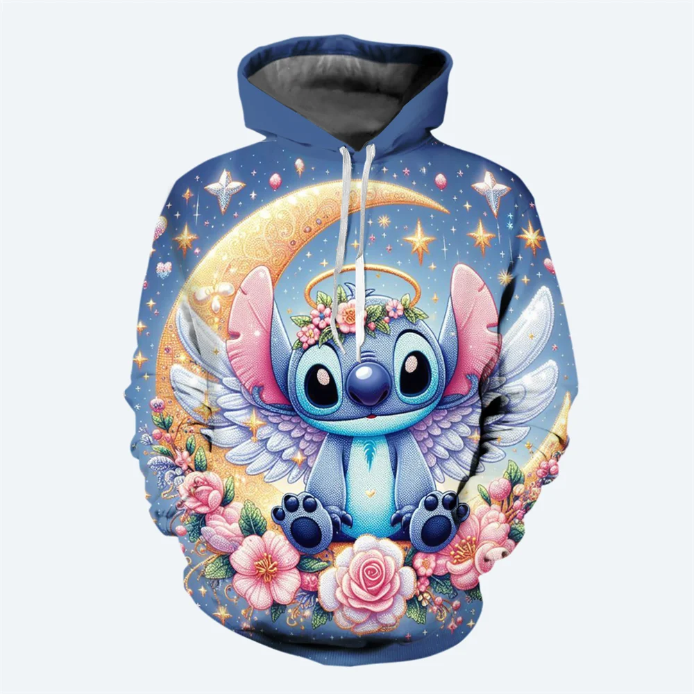 thumbnail image 1 of Sudadera con capucha de dibujos animados de otoño e invierno para hombre, sudadera con estampado 3D de Disney Stitch para niños, sudadera con capucha informal de moda urbana para hombre, 1 of 5